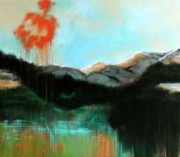 "Bleeding sky" - akryl på lærred, 70 x 80