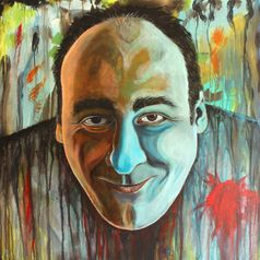 "Tony Soprano" - akryl på lærred, 80 x 80. (4500,-)